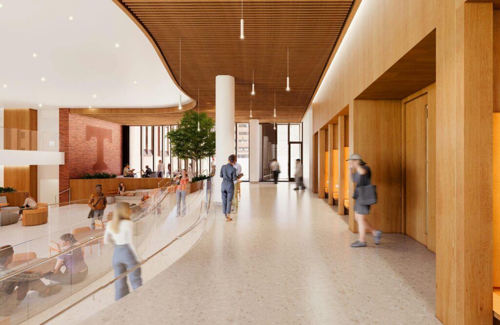 Mockup of interior of new building.