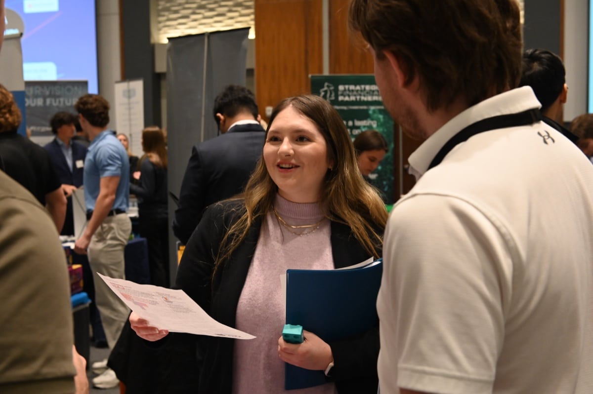 Employers connect with students at a UT career fair